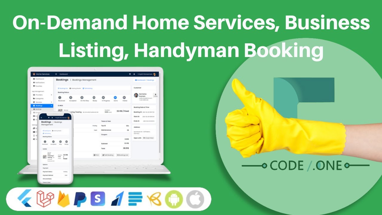 On-Demand Home Services, Business Listing, Handyman Booking with Admin Panel