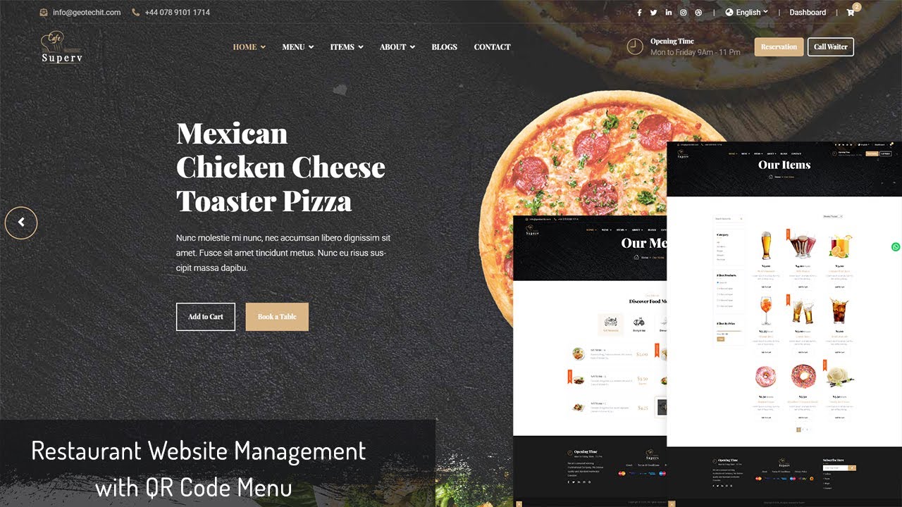 Restaurant Website Management with QR Code Menu