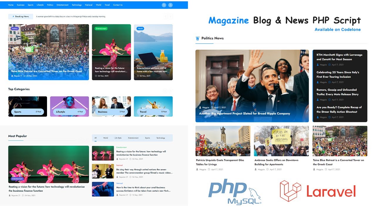 Maan News- Laravel Magazine Blog & News PHP Script