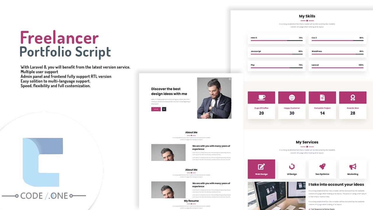 Multipurpose Website CMS & Freelancer Portfolio Script