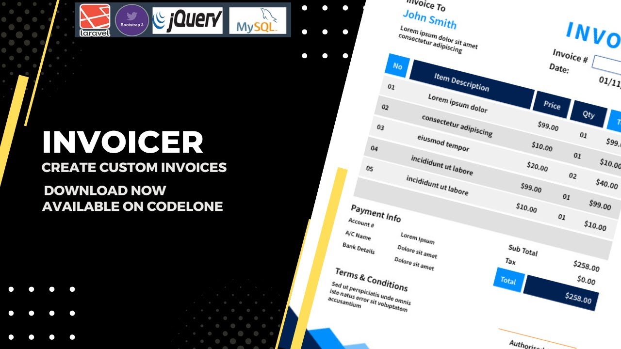 Invoice PHP Laravel script